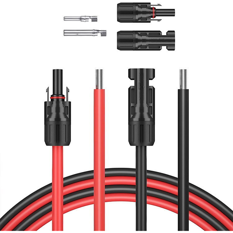 5 fod 10AWG Solar Wire One End Bare One End Connector